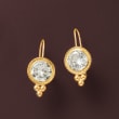 4.00 ct. t.w. CZ Drop Earrings in 14kt Yellow Gold