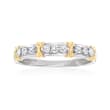 .25 ct. t.w. Diamond X Station Ring in 14kt Two-Tone Gold