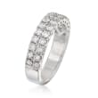 Henri Daussi 1.10 ct. t.w. Diamond Multi-Row Wedding Ring in 18kt White Gold