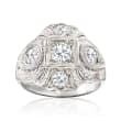 C. 1950 Vintage 1.15 ct. t.w. Diamond Filigree Ring in Palladium