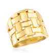 Italian 14kt Yellow Gold Basketweave Dome Ring