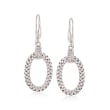 Charles Garnier &quot;Ravello&quot; .10 ct. t.w. CZ Oval Drop Earrings in Sterling Silver. 1 7/8&quot;