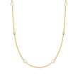 Roberto Coin 6mm Cultured Pearl and 18kt Yellow Gold Bead Station Necklace