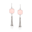 Pink Chalcedony Tassel Drop Earrings in Sterling Silver