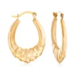14kt Yellow Gold Scalloped Hoop Earrings