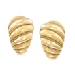 C. 1980 Vintage 18kt Yellow Gold Hammered Earrings