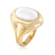 Andiamo 14kt Yellow Gold and White Agate Ring