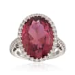 14.99 Carat Pink Tourmaline and .23 ct. t.w. Diamond Ring in 18kt White Gold
