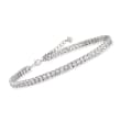10.35 ct. t.w. Princess-Cut CZ Tennis Anklet in Sterling Silver