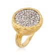 C. 1990 Vintage .90 ct. t.w. Diamond Circle Ring in 14kt Yellow Gold