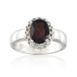 2.30 Carat Garnet Ring with White Topaz Accents in Sterling Silver