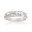 Italian Sterling Silver Diamond-Cut Ring