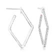 Roberto Coin .84 ct. t.w. Diamond Square Hoop Earrings in 18kt White Gold