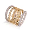 2.80 ct. t.w. CZ Jewelry Set: Five Eternity Bands in Two-Tone Sterling Silver