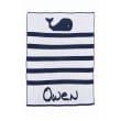 Child's Butterscotch Blankees Personalized Whales and Stripes Blanket