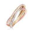 2.10 ct. t.w. CZ Rolling Ring in 14kt Tri-Colored Gold