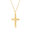 Italian 18kt Yellow Gold Cross Pendant Necklace