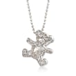 C. 2000 Vintage Alex Woo &quot;Baby Boy Teddy&quot; .10 ct. t.w. Diamond Bear Necklace in 14kt White Gold