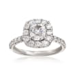 Henri Daussi 1.62 ct. t.w. Certified Diamond Engagement Ring in 18kt White Gold
