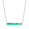 .50 ct. t.w. Emerald Bar Necklace in Sterling Silver