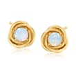 Opal Love Knot Stud Earrings in 18kt Gold Over Sterling