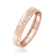 Italian 14kt Rose Gold Diamond-Cut Ring
