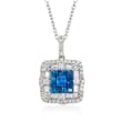 Gregg Ruth .81 ct. t.w. Sapphire and .66 ct. t.w. Diamond Pendant Necklace in 18kt White Gold