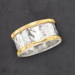 Sterling Silver and 14kt Yellow Gold Hammered Ring