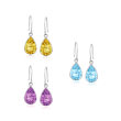 16.50 ct. t.w. Gemstone Jewelry Set: Three Pairs of Drop Earrings in Sterling Silver