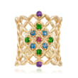.65 ct. t.w. Multi-Stone Latticework Ring in 18kt Gold Over Sterling