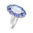 Moonstone and 1.60 ct. t.w. Tanzanite Ring in Sterling Silver