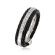 ALOR &quot;Noir&quot; .12 ct. t.w. Diamond Black Cable Ring with 18kt White Gold