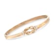 14kt Two-Tone Gold Love Knot Bangle Bracelet