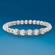 Sterling Silver Stretch Bead Bracelet with .24 ct. t.w. Diamonds