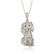 .15 ct. t.w. Diamond Dog Pendant Necklace in Sterling Silver 