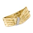 C. 1980 Vintage .80 ct. t.w. Diamond Day/Night Bangle Bracelet in 14kt Yellow Gold