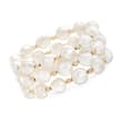 10.5-11.5mm Cultured Baroque Pearl Jewelry Set: Three Stretch Bracelets with 14kt Yellow Gold