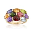 C. 1990 Vintage 4.55 ct. t.w. Multi-Gemstone Ring in 14kt Yellow Gold