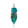 Chrysocolla Pendant Necklace with Blue Topaz and Peridot in Sterling Silver