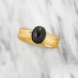 Italian Black Onyx Mesh Ring in 14kt Yellow Gold