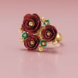 Italian 14kt Multicolored Gold Rose Ring