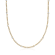 5.50 ct. t.w. Round and Pear-Shaped Diamond Tennis Necklace in 14kt Yellow Gold