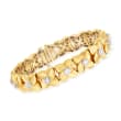 C. 1990 Vintage 2.30 ct. t.w. Diamond Flower-Link Bracelet in 18kt Yellow Gold