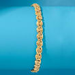 Italian 14kt Yellow Gold Small Rosette-Link Bracelet