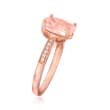 2.00 Carat Morganite Ring with Diamond Accents in 14kt Rose Gold Over Sterling