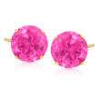 8.70 ct. t.w. Pink Topaz Stud Earrings in 14kt Yellow Gold