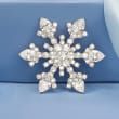 2.00 ct. t.w. CZ Snowflake Pin in Sterling Silver