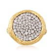 C. 1990 Vintage .90 ct. t.w. Diamond Circle Ring in 14kt Yellow Gold