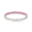 1.00 ct. t.w. Pink Sapphire Stackable Eternity Band in Sterling Silver