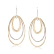 .50 ct. t.w. Diamond Multi-Oval Hoop Drop Earrings in 14kt Two-Tone Gold